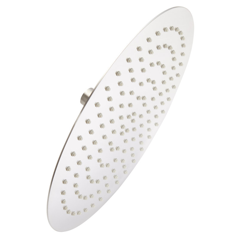 12" Contemporary Low Profile Rainfall Shower Head, Brushed Nickel