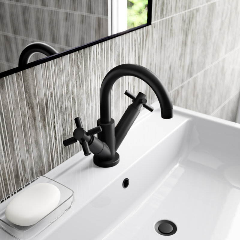 Tec Crosshead Mono Basin Mixer, Matt Black