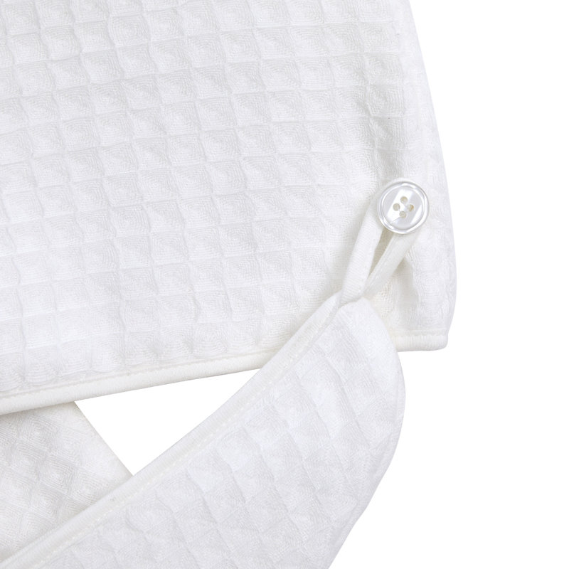 Waffle Twist Hair Towel White