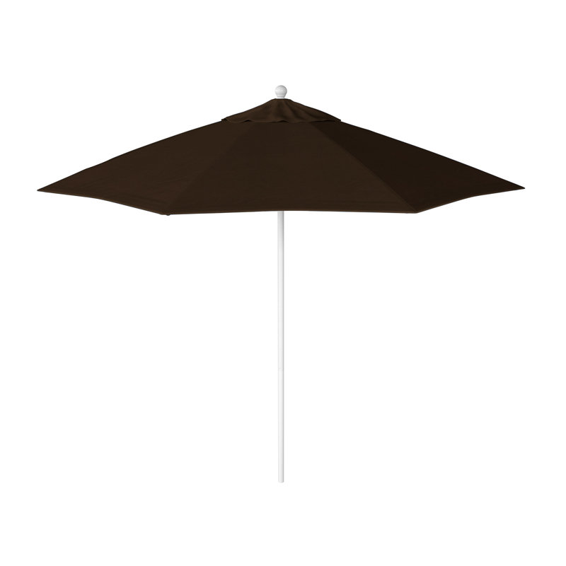 Parasol de marché octogonal 9 pi Willa, Toile Sunbrella® brun baie, Matted White