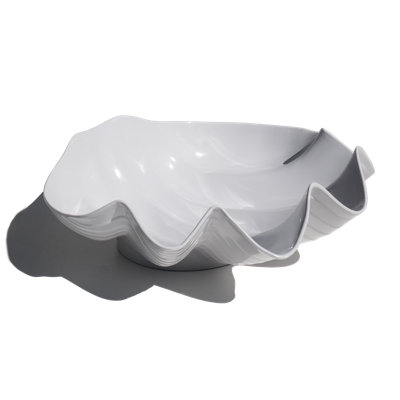 Coastal Shell Platter, White, 14.9x13.9x4.8"