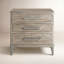 Table de chevet grise en bois massif à 3 tiroirs Mauve-91900124