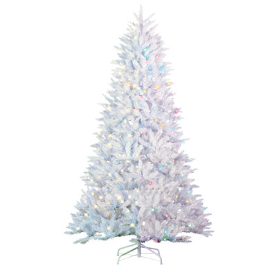 Spectacular 7.5 Foot LED Color Changing White Parkview Pine Christmas Tree