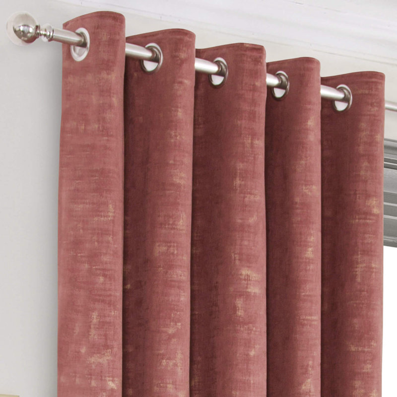 Conrada Room Darkening Curtain Pair, 165 W x 183 D cm, Heather