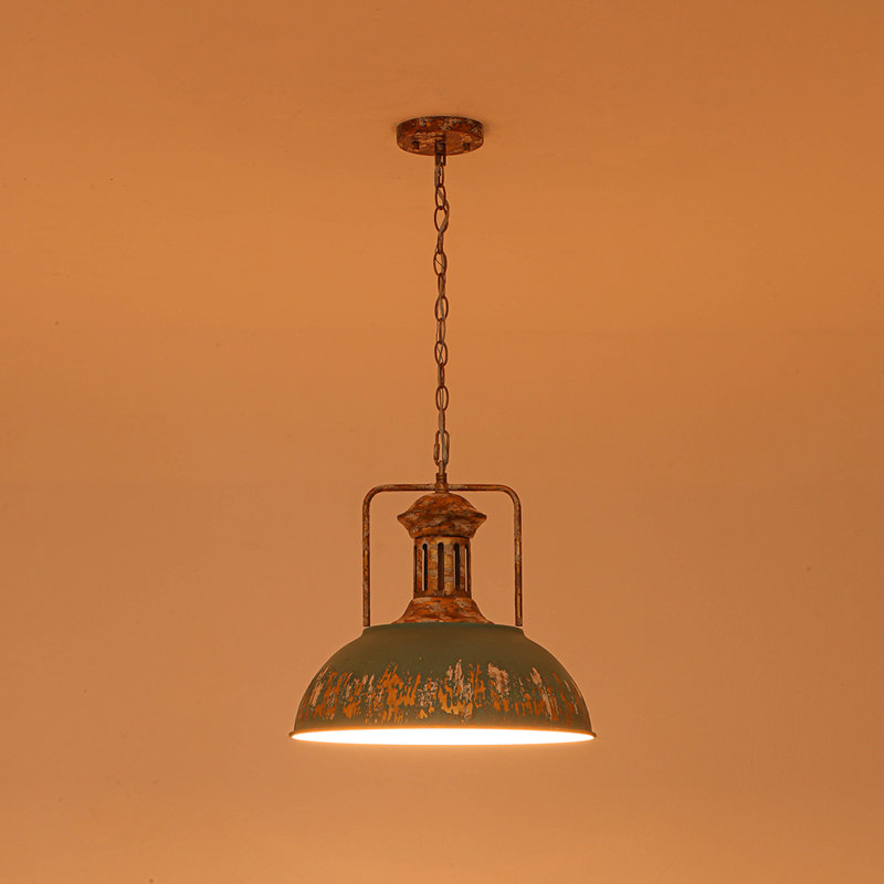 Luminaire suspendu industriel en forme de dôme fabriqué à la main 1 lumière