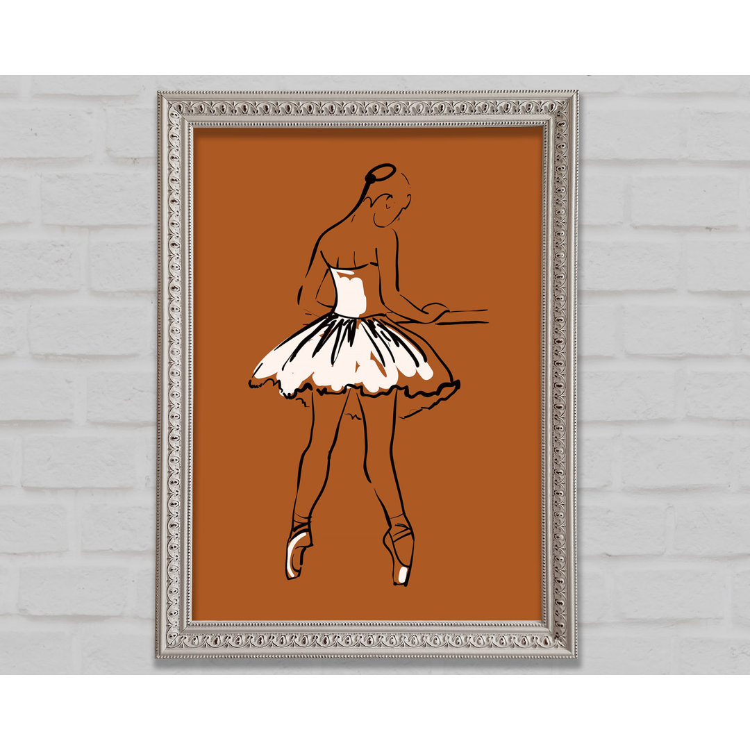 Brauner Ballerina 2 Gerahmter Druck