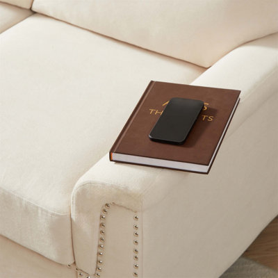 82 Inch Modern Snowfleece Fabric 3-Seater Sofa, Combining Comfort and Style for Various Spaces