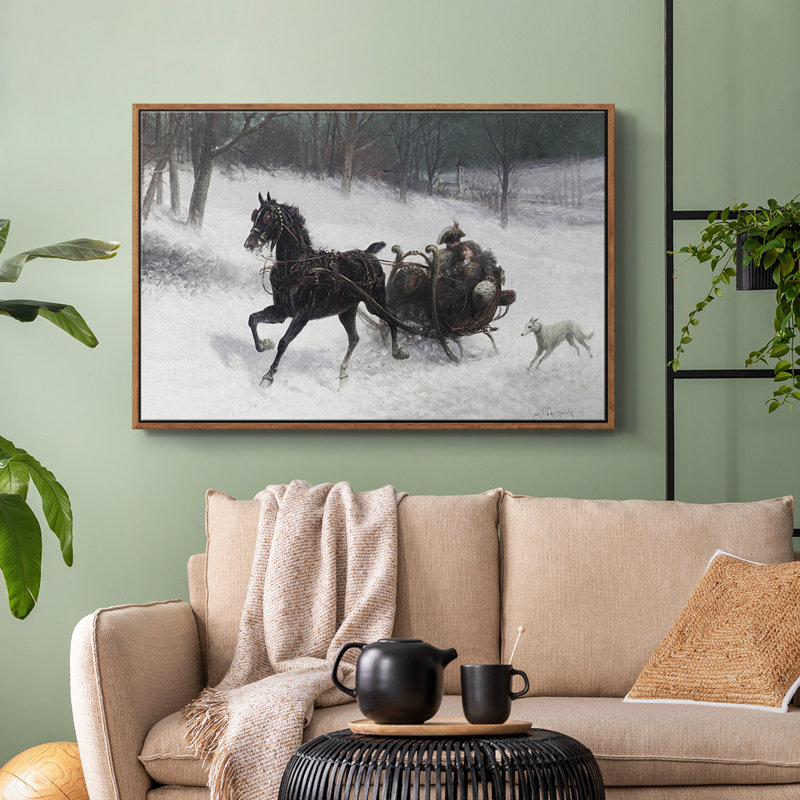 "Vintage Animal - XXIV" sur toile, Toile encadrée noyer flottant, H 27 po x l 41 po x P 2 po
