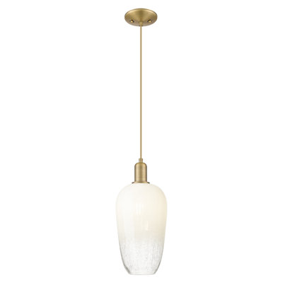 Downtown Urban - Flûte Brookhaven - Mini-luminaire suspendu à cordon 1 lumière de 7 po - Finition bronze champagne - Abat-jour opale
