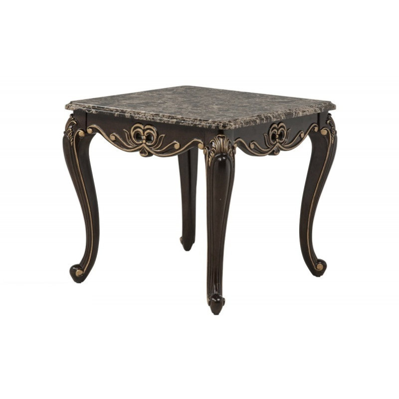 Table de bout en faux marbre Traditional