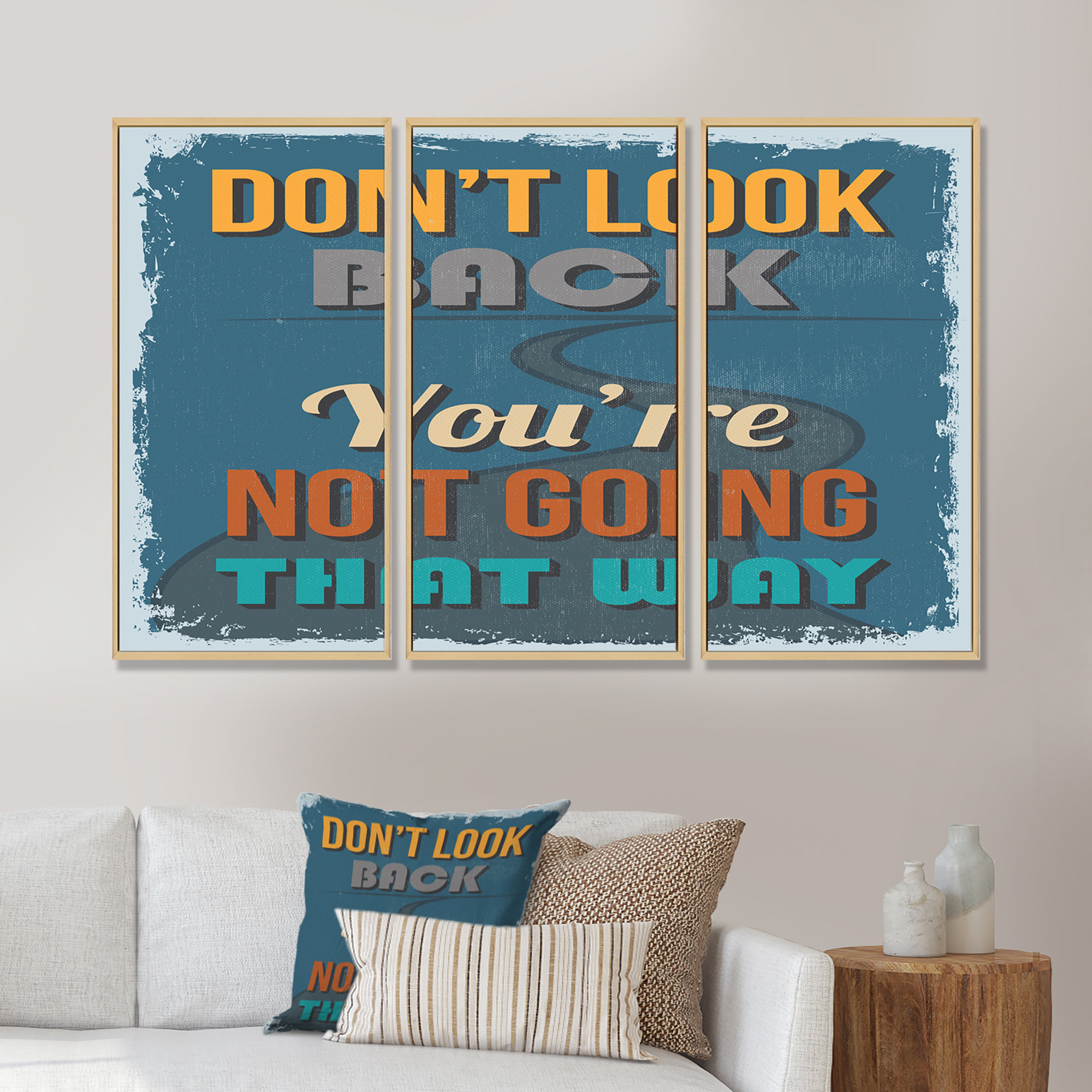 Designart Don't Look Back You''re Not Going That Way Framed On Canvas 3 