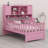 Multifunctional Wood Platform Bed With Bookshelf At The Head Of The Bed, Built-In Desk And Matching Chair-867940032