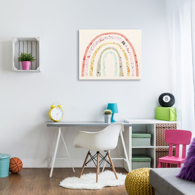 Motif abstrait pour enfants, arc-en-ciel sur art, H 30 po x l 40 po