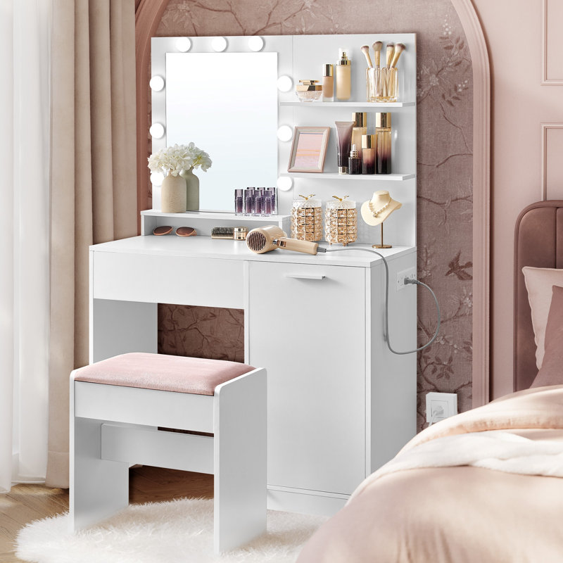 Table de coiffeuse, Blanc