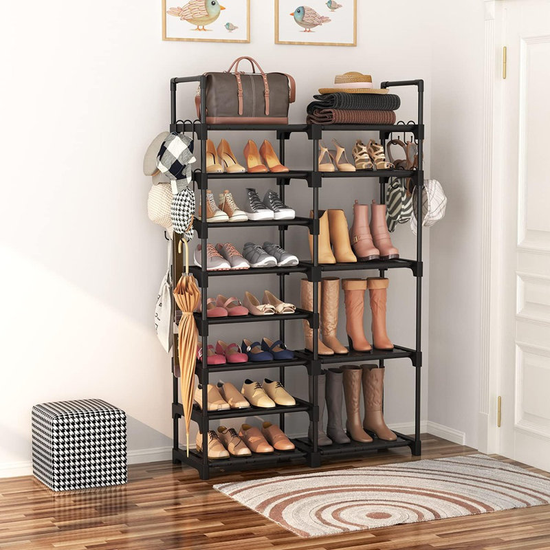 32 Pair Shoe Rack, Black