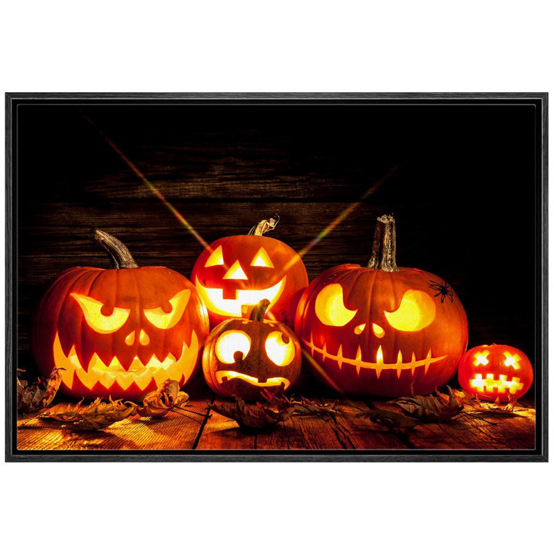Illustration amusante de citrouilles effrayantes, Halloween, Moody foncé, illustrations d'art moderne, décor de travail