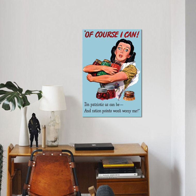 « wwii poster patriotique ration », affiche rétro sur toile, H 18 po x l 12 po x P 1,5 po, Toile tendue, Pas de tapis