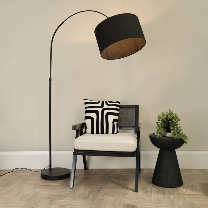 Rinnah 180cm Matte Traditional Floor Lamp, Black