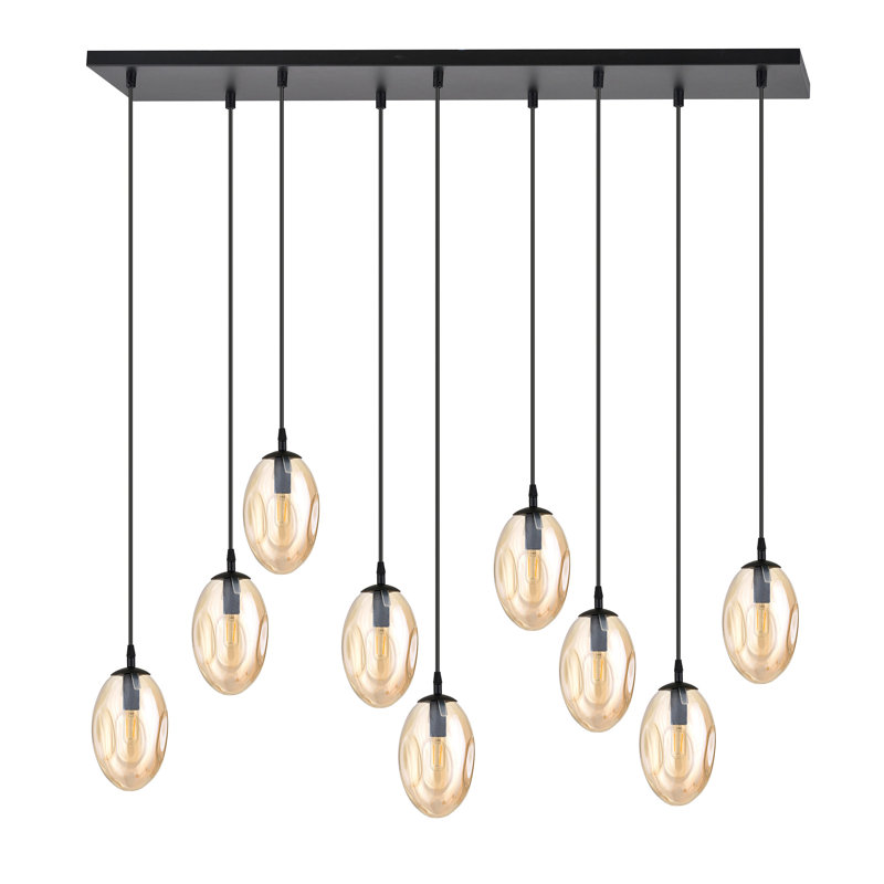 Englewood 9 - Light Black Pendant, Gold