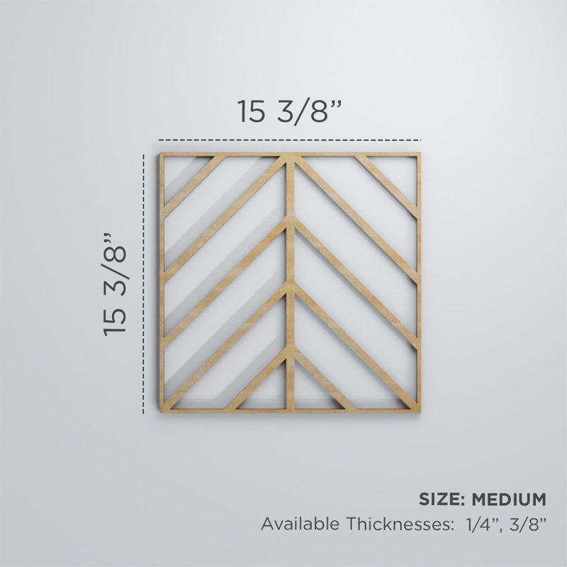 Panneaux muraux en bois Genoa, H 15 3/8 po x l 15 3/8 po x P 1/4 po, Bois