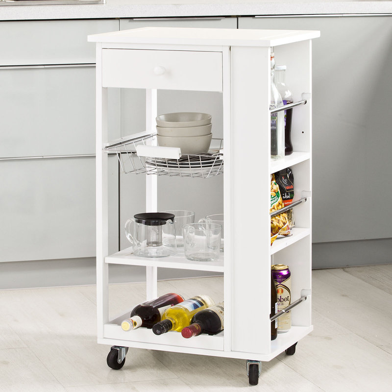 Kamille Wood Kitchen Cart, White