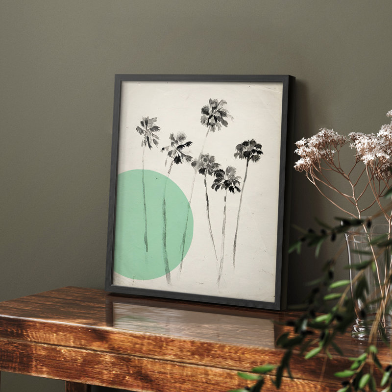Motif floral rétro - coin fermé, Noir, H 10 po x l 8 po
