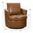 32.3'' Wide Modern Vegan Leather Upholstered Barrel Swivel Accent Chair with Curved Armrest-586302067