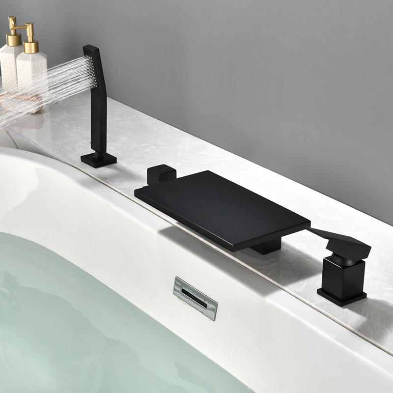 Robinet de baignoire romaine à fixation sur le comptoir, Nickel brossé