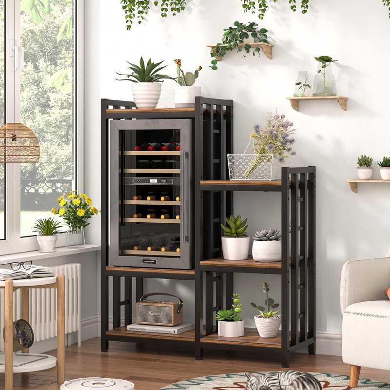 Kitchen Bakers Rack, Utility Storage Shelf, Mini Fridge & Microwave Oven Stand Table, Coffee Bar, Adjustable Kitchen Shelves