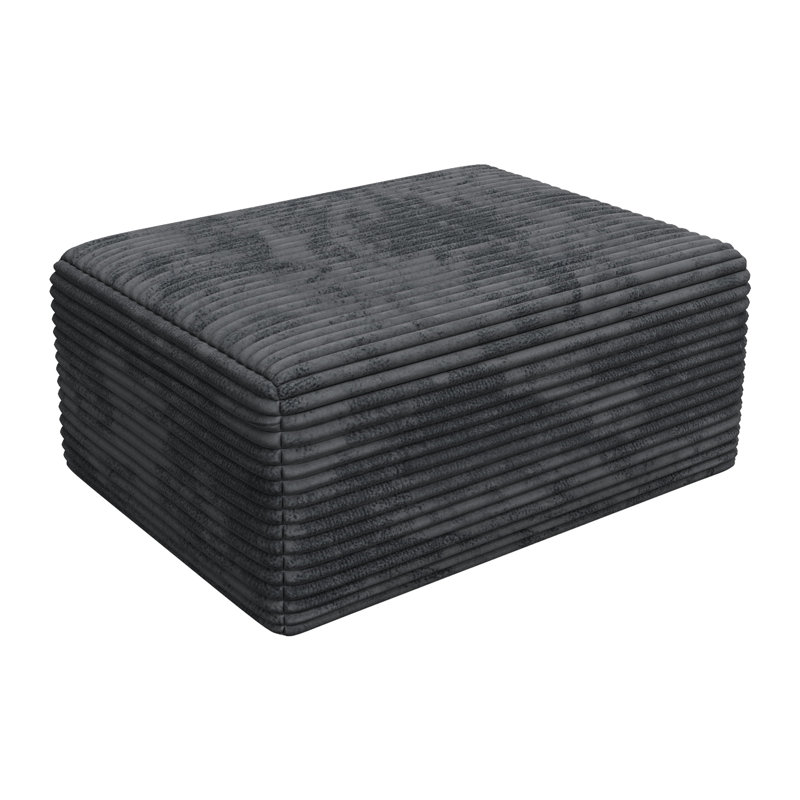 Repose-pieds en velours côtelé à compression de 39 po sans assemblage requis, Gris foncé
