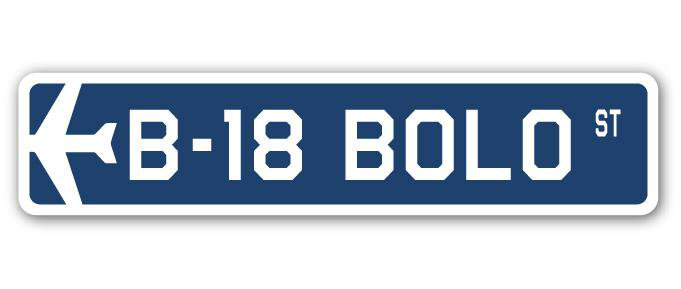 Plaque de rue militaire en aluminium Andujar B-18 Bolo Air Force, H 6 po x l 24 po x P 1 po