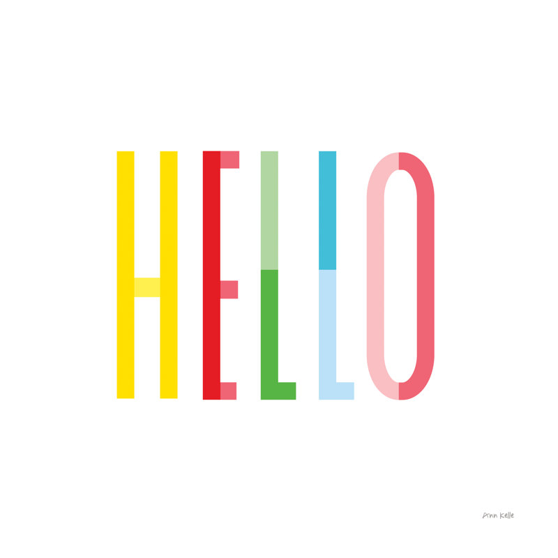 " Hello " by Ann Kelle, 12" H x 12" W, No, Wrapped Canvas