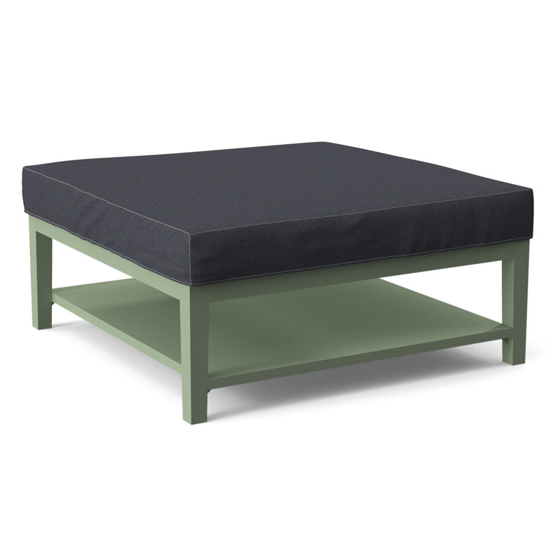 Hammond Square Ottoman, Beige Performance Fabric; 0851-73, Celery Finish