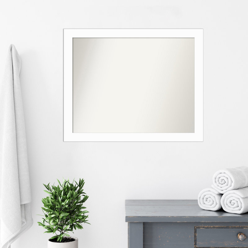 Miroir mural Jini, Rectangle, Blanc, 25,5 po x 31,5 po