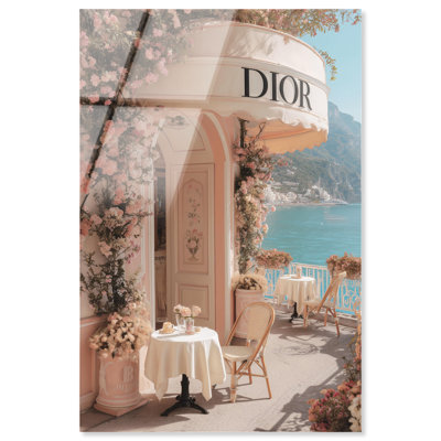 Bright Pastel Store in the Coast Town Acrylic Print Glam Wall Art by Art Remedy, Ready to Hang, 36 x 54