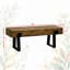 Banc de jardin rustique de style industriel avec plateau en béton et base en métal pour l'intérieur et l'extérieur