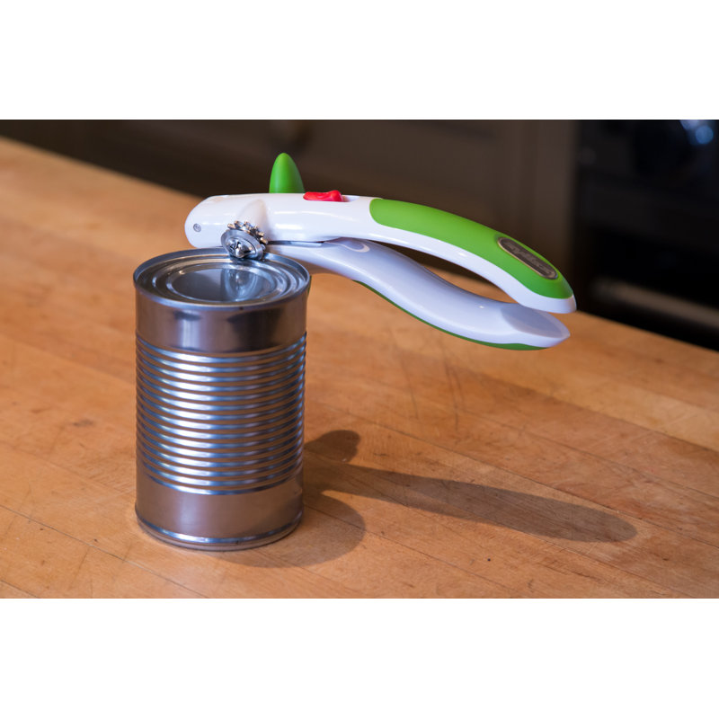 Green Ergonomic Stainless Steel Manual Can Opener with Non-slip Grip