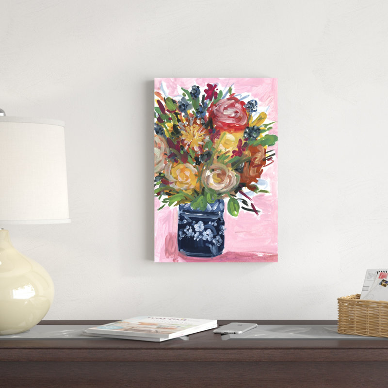 Bouquet dans un vase II, H 18 po x l 12 po x P 1,25 po
