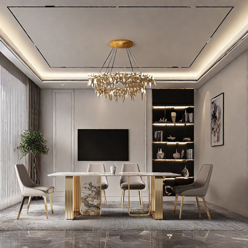 Table de salle à manger Modern Luxury, H 29,5 po x L 55,1 po x l 31,5 po