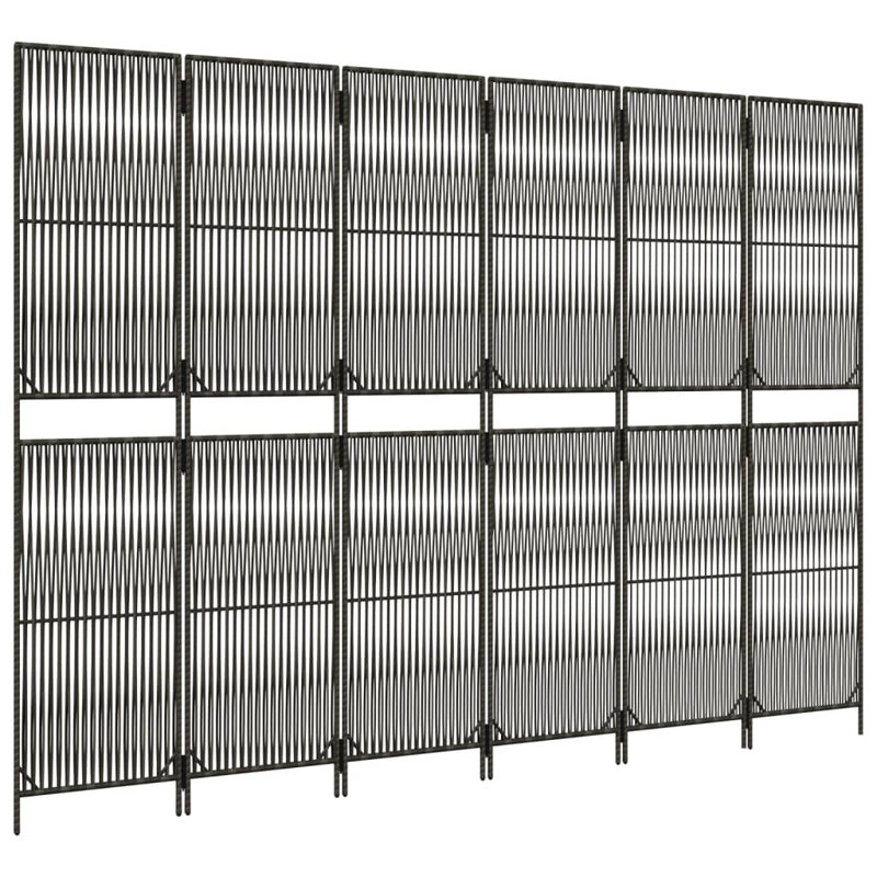 Alexaray Folding Room Divider, 6, Grey, 200cm H x 294cm W