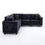 Canapé d'angle en L de 226 cm (89 po), canapé d'angle 5 places avec accoudoirs et rangement dissimulés, canapé d'angle Cloud confortable en chenille avec 3 coussins, canapés profonds modernes pour salon, noir-1228581921