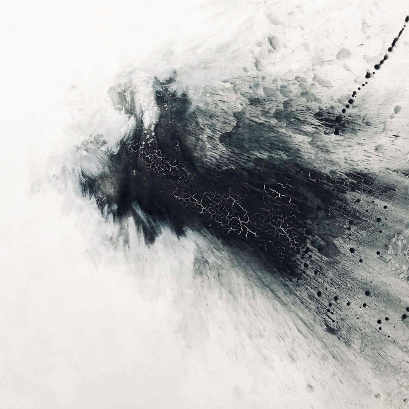 Black & Gray IV by John Beard, 40" H x 40" W x 1.5" D, Unframed Canvas