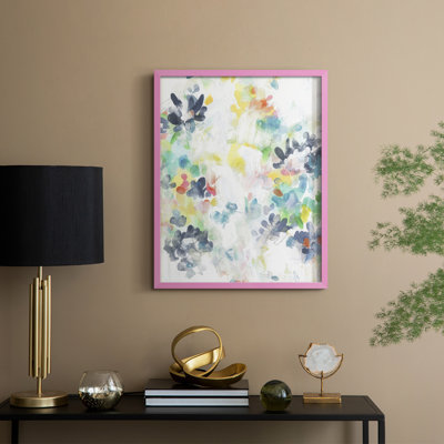 Wall Flower Patterns II Framed Print - Solid Wood