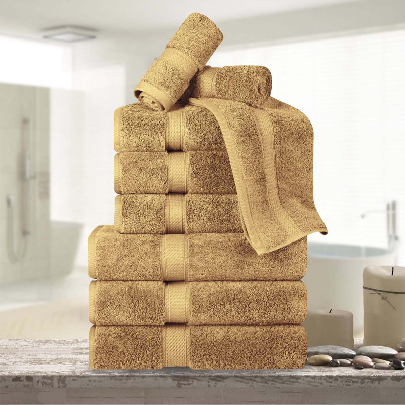 Scotia Egyptian Cotton Bath Towel Set, Toast, 9Pc Towel Set  (3Bath, 3Hand, 3Face)