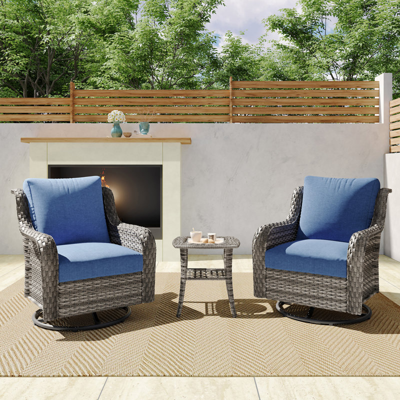 Two Swivel Chairs + A Side Table