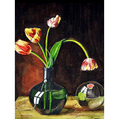 Flower Pot | Still Life | Watercolor Painting By Rajib Agarwal