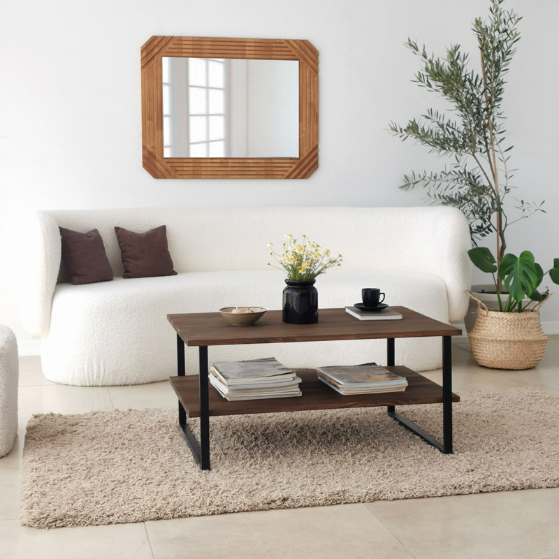 Table basse avec rangement Jecory, Brun foncé
