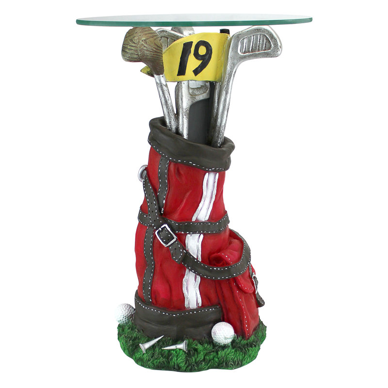 On Par Golf Bag Sculptural Glass Side Table