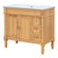 Meuble-lavabo de 36 po avec lavabo en céramique, portes à fermeture douce, tablettes réglables et armoire de rangement moderne pour les petites et moyennes salles de bain