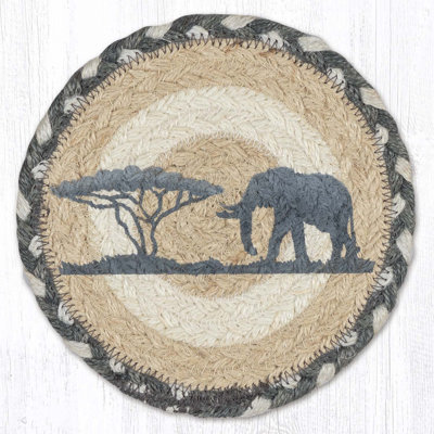  LC-890 Elephant Round Large Coaster 7"x7"